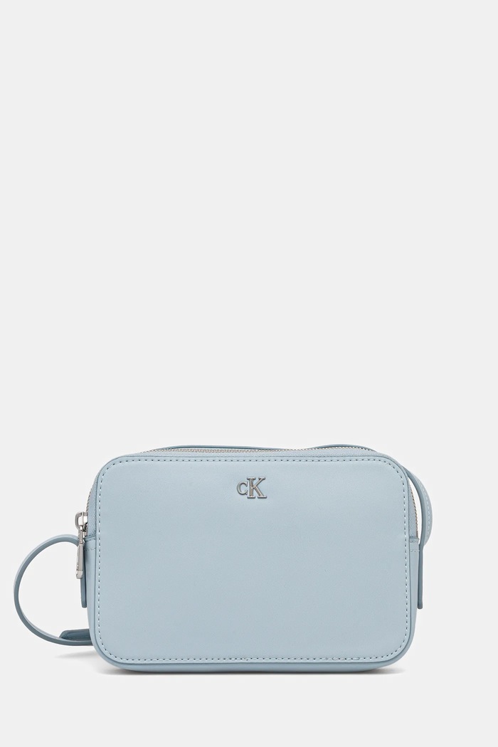 Kabelka Calvin Klein imitácia kože modrá LV04F3173G