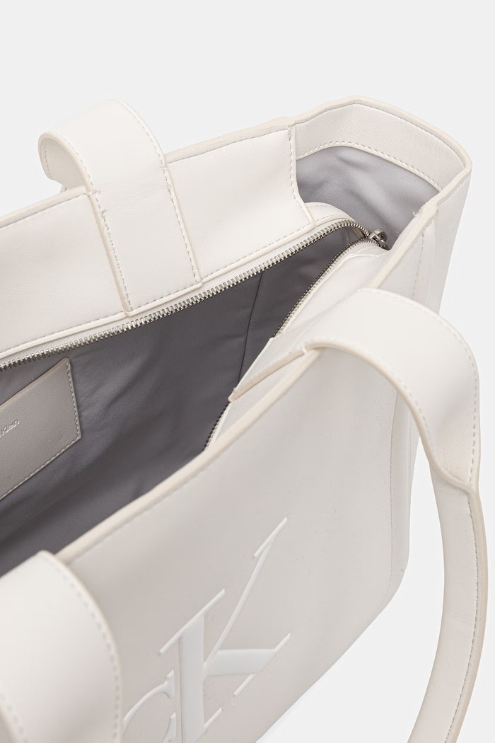 Calvin Klein shopper γυναικεία από απομίμηση δέρματος LV04F3218G λευκό