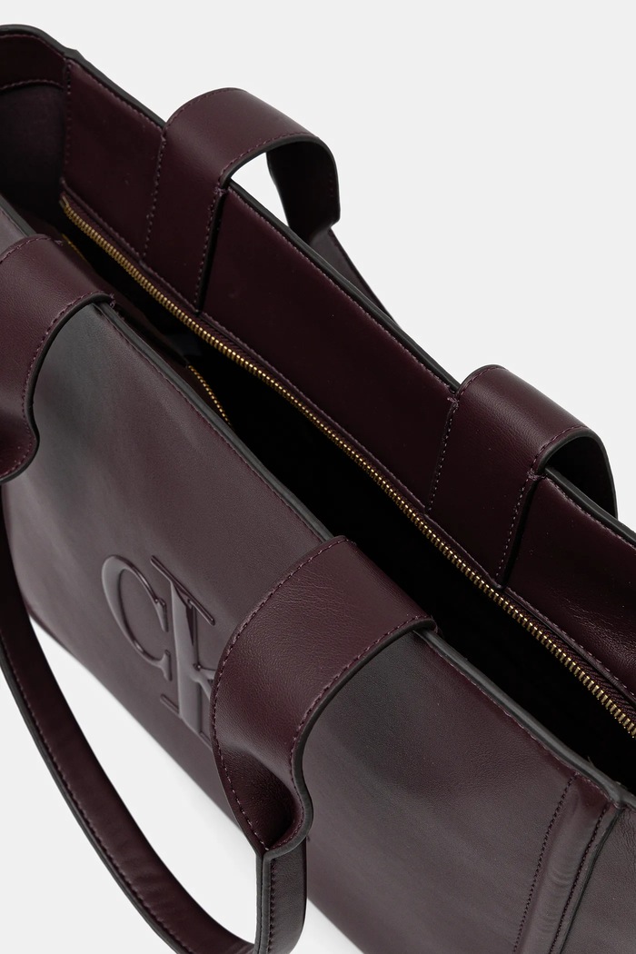 Calvin Klein nákupní taška dámská z imitace kůže LV04F3218G burgundské