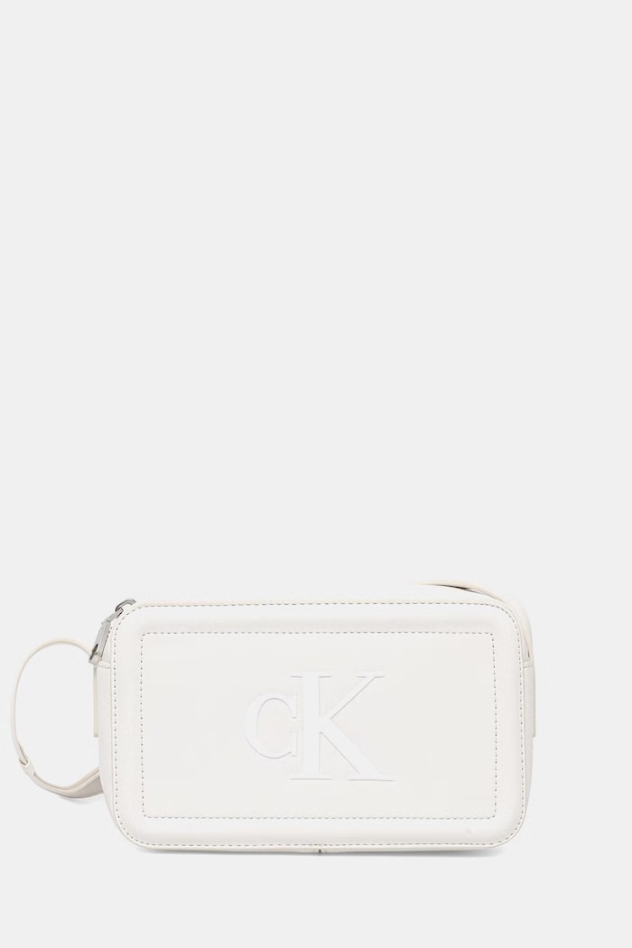 Calvin Klein crossbody torbica ženski iz umetnega usnja Ne ustreza A4 bela LV04F3220G