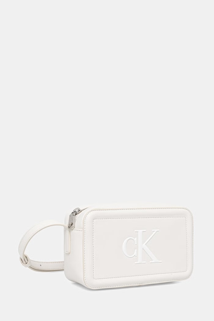 Calvin Klein crossbody torbica ženski iz umetnega usnja LV04F3220G bela SS26