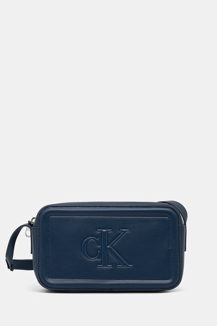 Calvin Klein crossbody kabelka dámská z imitace kůže hladký námořnická modř LV04F3220G