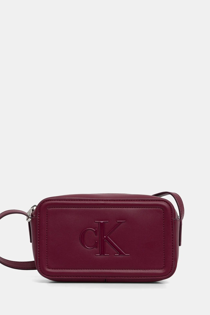 Calvin Klein crossbody torbica ženska iz umetnega usnja bordo LV04F3220G