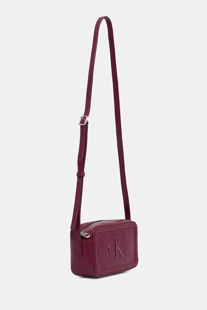 Calvin Klein crossbody torbica ženska iz umetnega usnja LV04F3220G bordo SS26