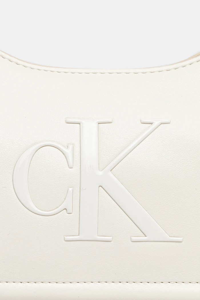 Calvin Klein torebka bagietka damska z imitacji skóry biały LV04F3230G