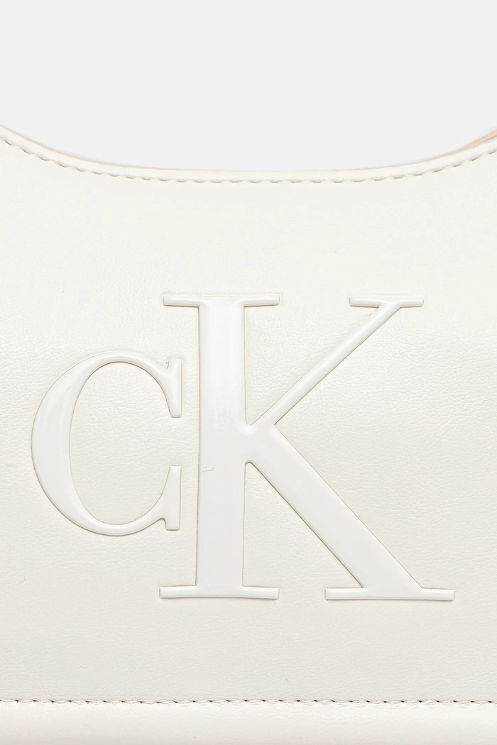 Calvin Klein torebka bagietka damska z imitacji skóry biały LV04F3230G