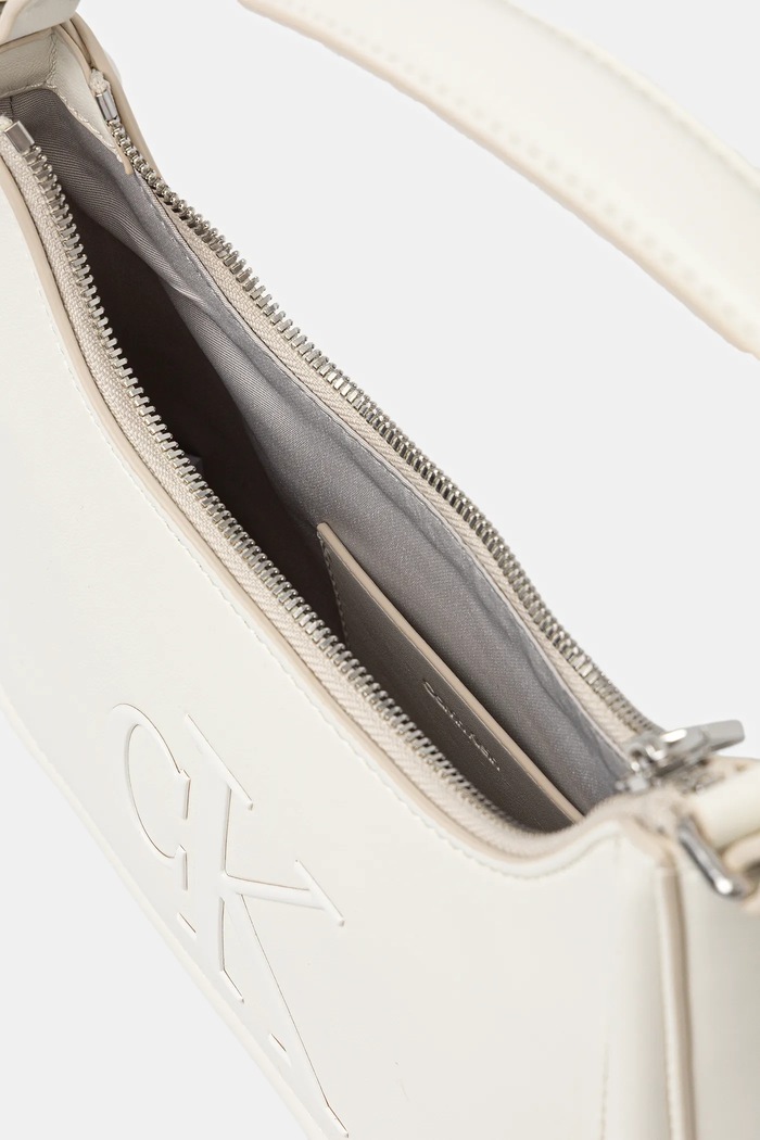 Calvin Klein torebka bagietka damska z imitacji skóry LV04F3230G biały