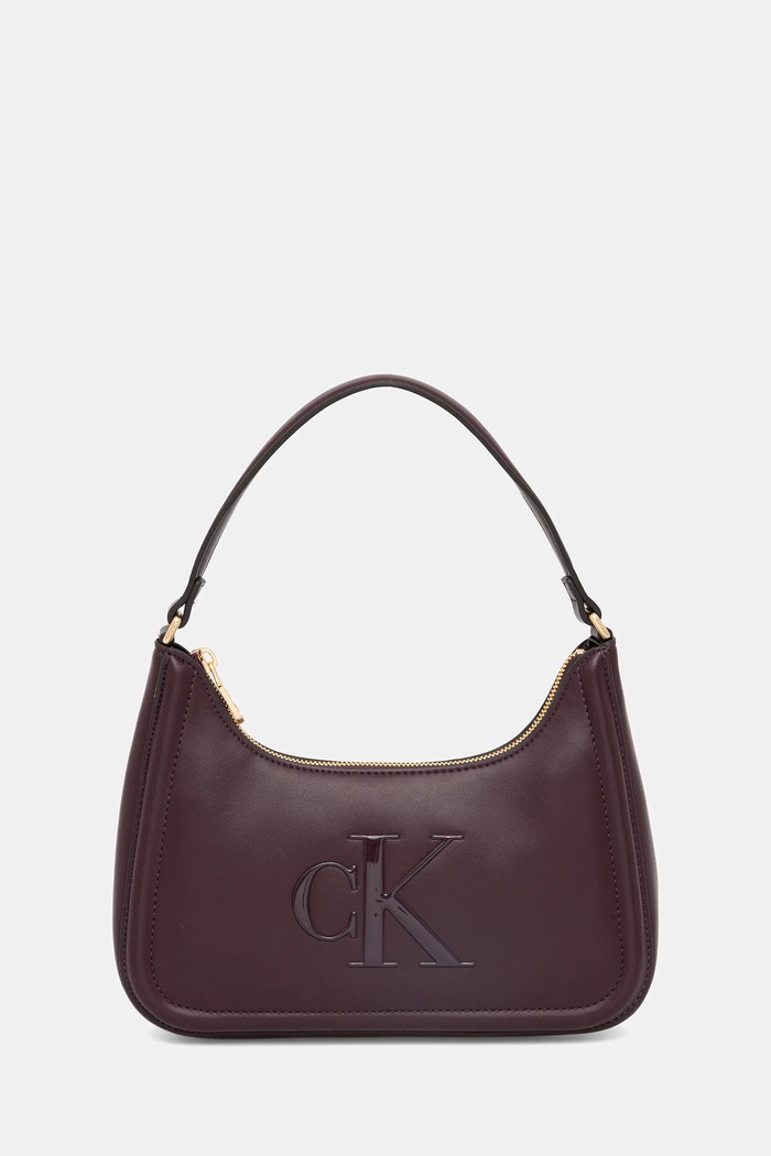 Calvin Klein baguette kabelka dámská z imitace kůže nevejde se A4 fialová LV04F3230G
