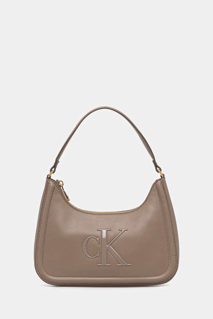 Calvin Klein baguette γυναικεία από απομίμηση δέρματος απομίμηση λείου δέρματος μπεζ LV04F3230G