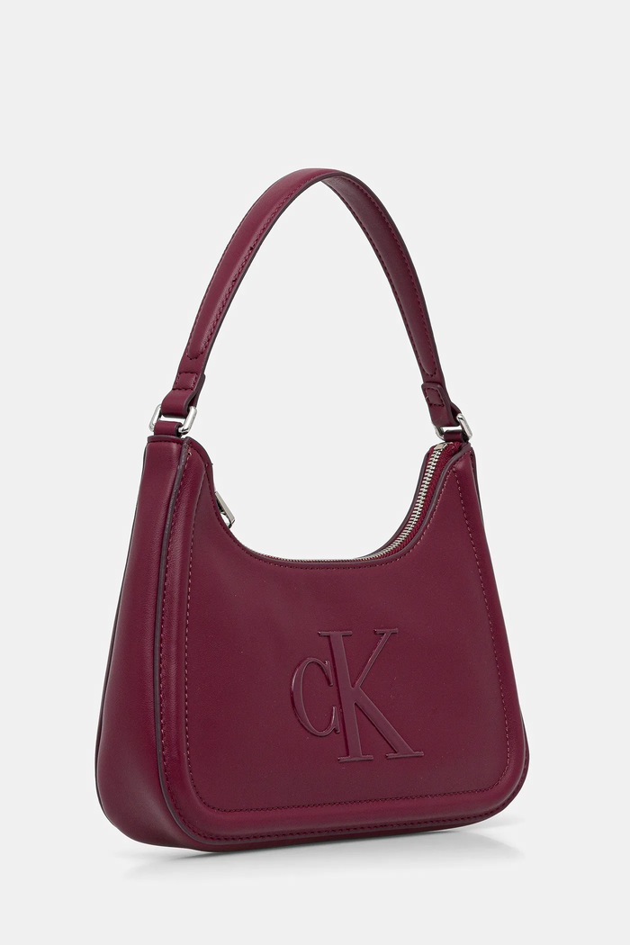 Calvin Klein baguette torbica ženska iz umetnega usnja LV04F3230G bordo SS26