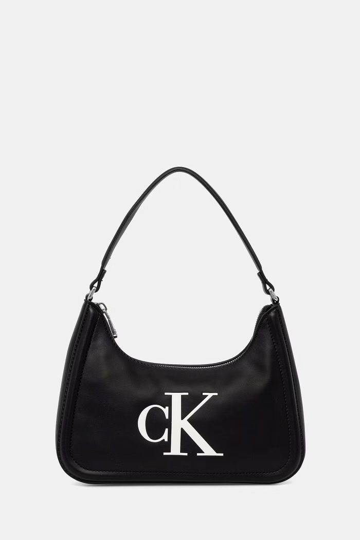 Calvin Klein kabelka typu baguette dámska z imitácie kože čierna LV04F3230G