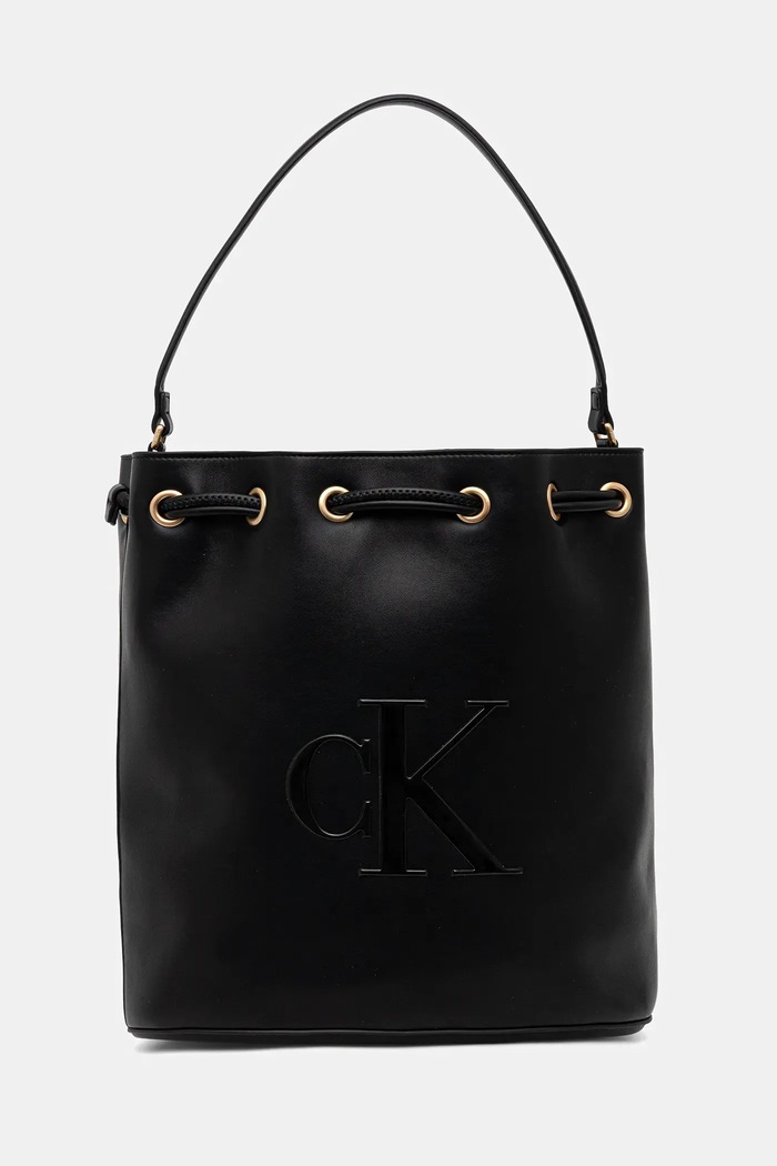 Kabelka Calvin Klein nášivka černá LV04F3232G