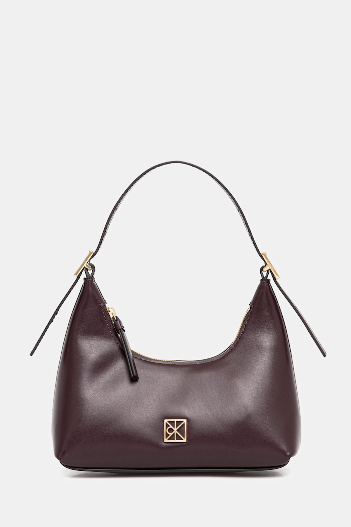 Calvin Klein torebka skórzana skóra licowa fioletowy LV04F3263G