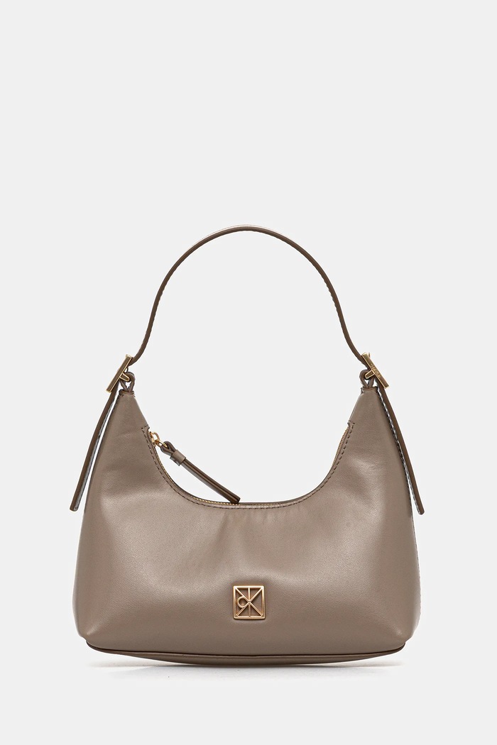 Kožna torba Calvin Klein bez uzorka bež LV04F3263G