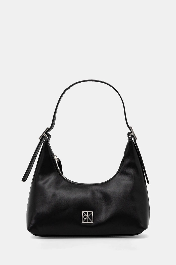 Calvin Klein borsa a mano in pelle pelle fiore nero LV04F3263G