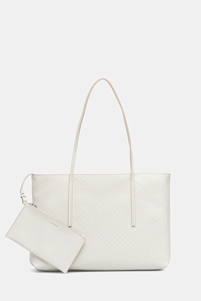 Calvin Klein tote bag pentru femei cu imitație de piele incape in A4 alb LV04F3266G