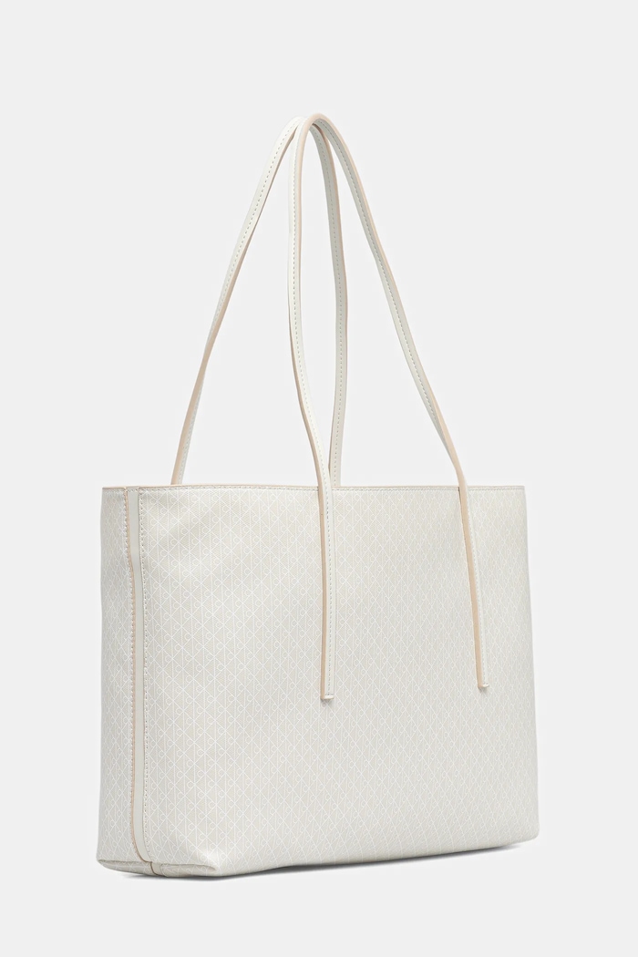Calvin Klein tote bag pentru femei cu imitație de piele LV04F3266G alb SS26