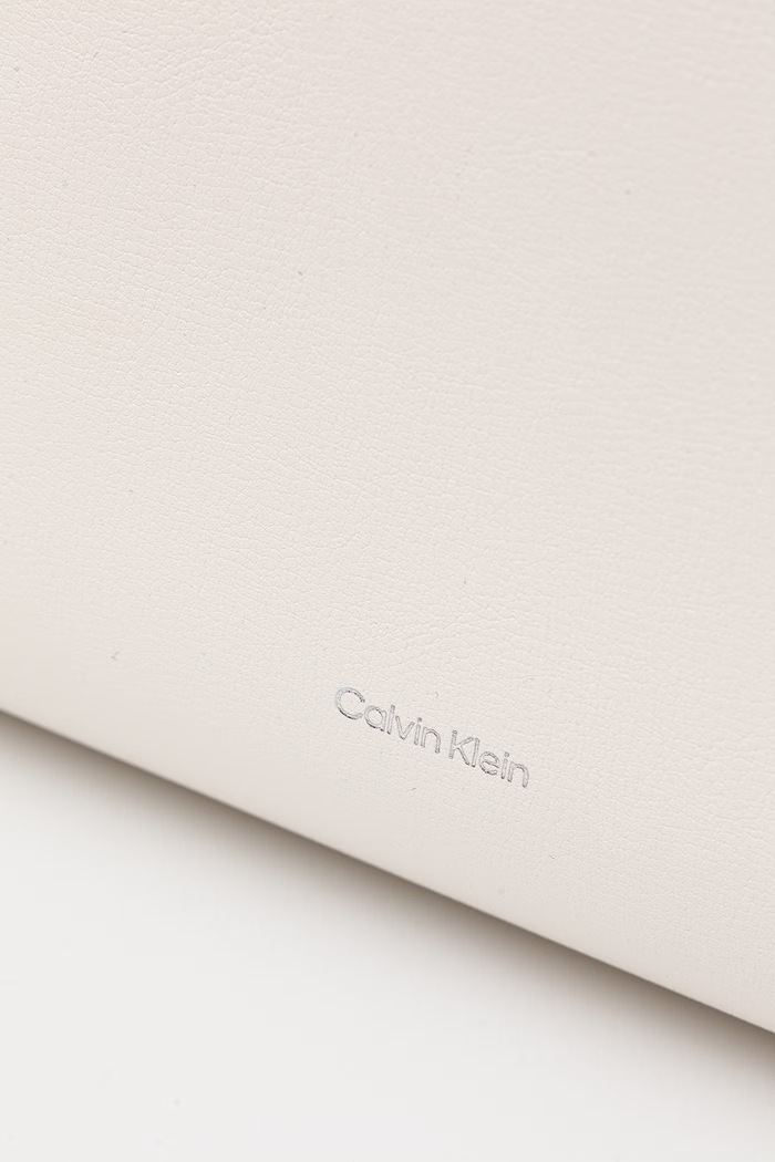 Calvin Klein shopper γυναικεία από απομίμηση δέρματος λευκό LV04F3274G