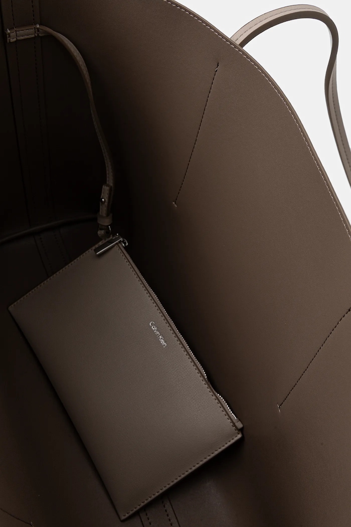 Calvin Klein shopper γυναικεία από απομίμηση δέρματος LV04F3274G μπεζ