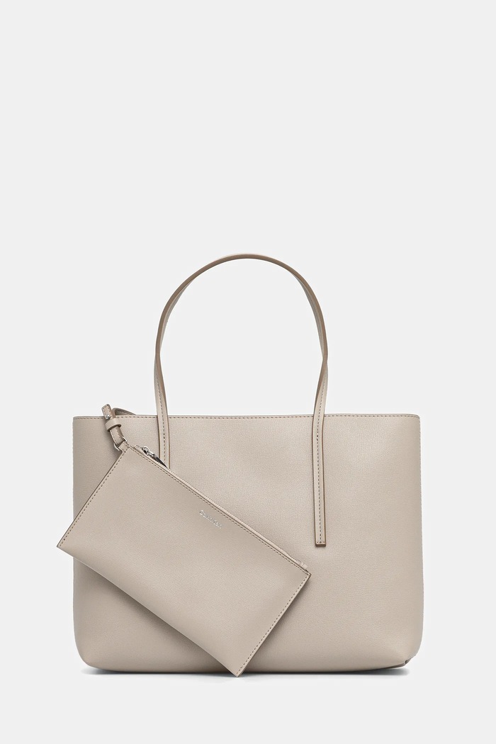 Kabelka Calvin Klein imitácia kože béžová LV04F3275G