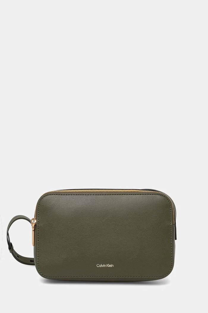 Calvin Klein crossbody torbica ženska iz umetnega usnja Ne ustreza A4 zelena LV04F3276G