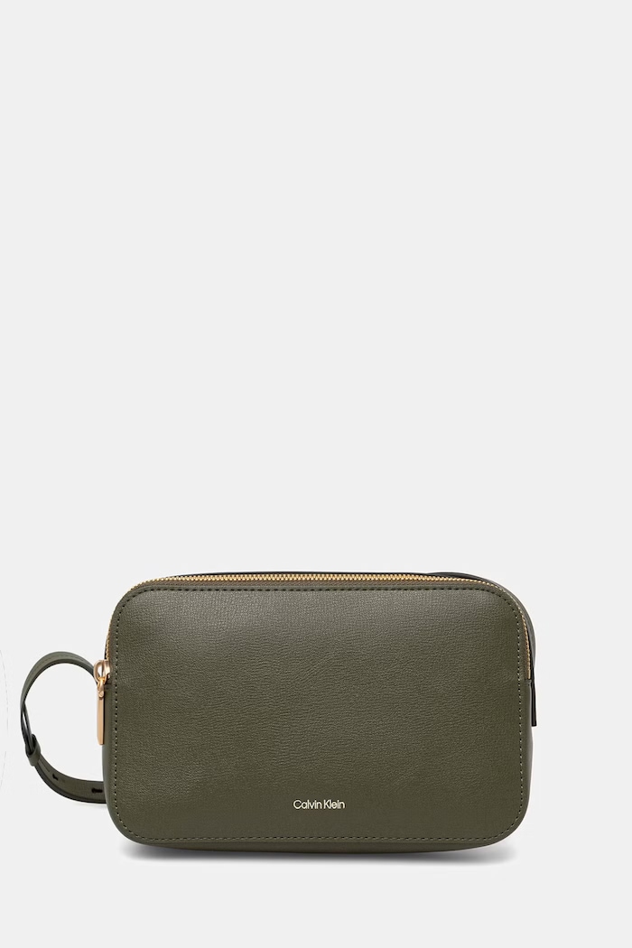 Calvin Klein crossbody torbica ženska iz umetnega usnja Ne ustreza A4 zelena LV04F3276G