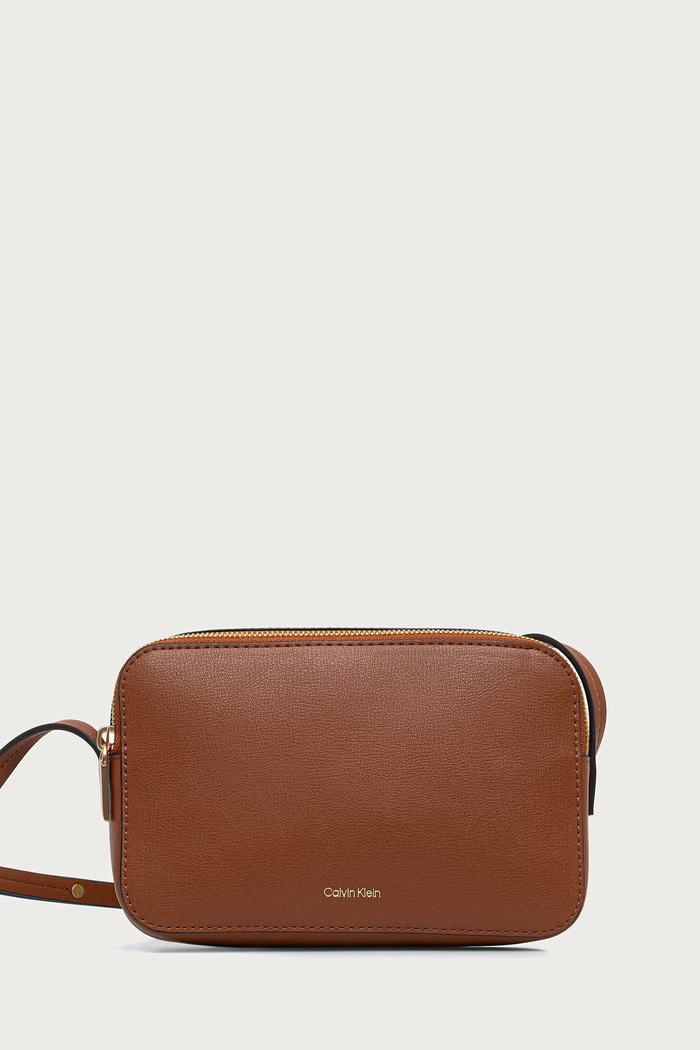 Calvin Klein Torebka crossbody damska z imitacji skóry brązowy LV04F3276G