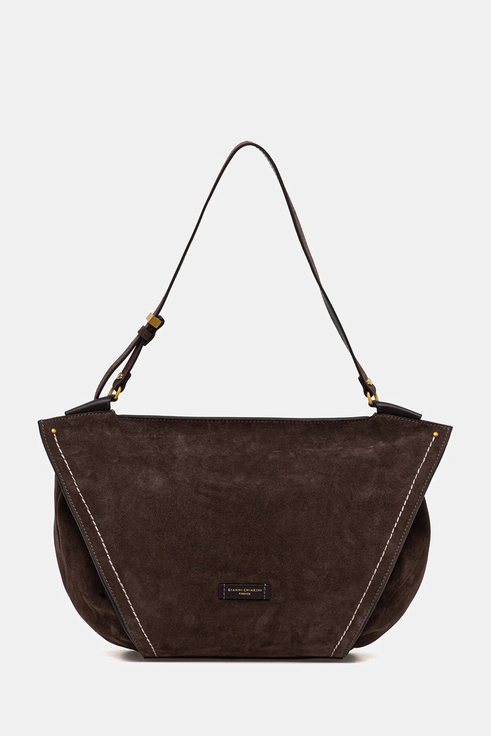 Gianni Chiarini geantă de mână din piele întoarsă BLOOM uni maro BS.12037.CM