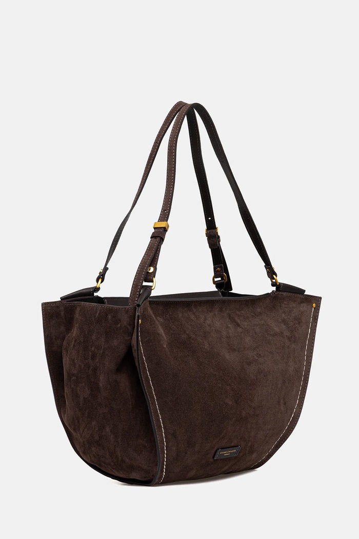 Gianni Chiarini geantă de mână din piele întoarsă BLOOM BS.12037.CM maro AW25
