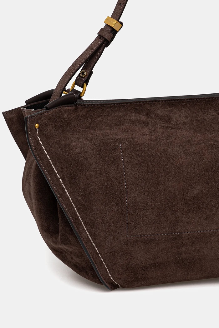 Accesorii Gianni Chiarini geantă de mână din piele întoarsă BLOOM BS.12037.CM maro