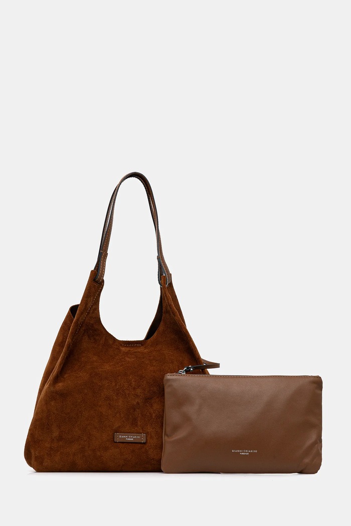 Gianni Chiarini geantă de mână din piele întoarsă DUA uni maro BS.9780.CM