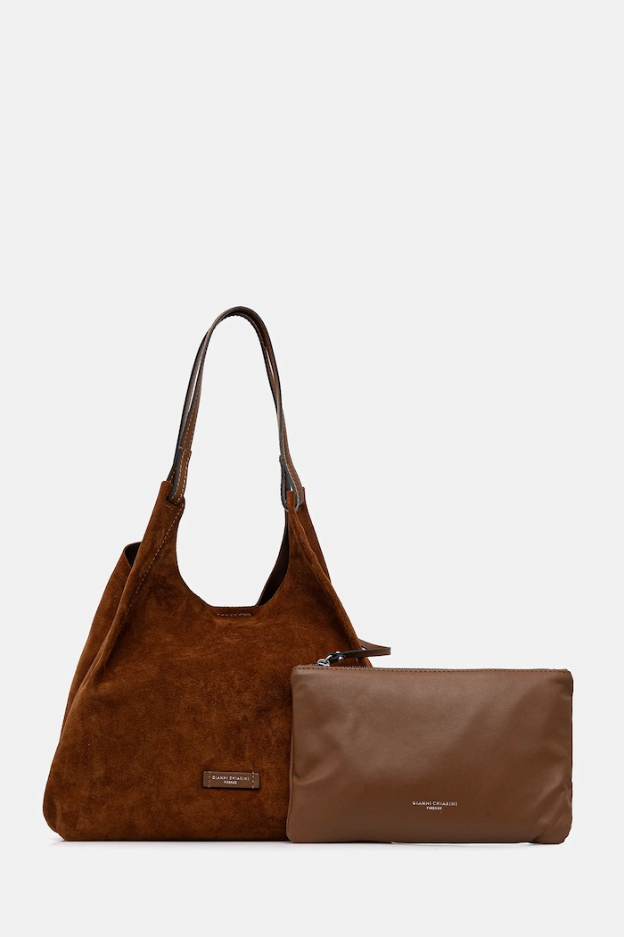 Gianni Chiarini geantă de mână din piele întoarsă DUA uni maro BS.9780.CM
