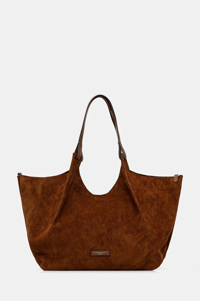 Gianni Chiarini geantă de mână din piele întoarsă DUA BS.9780.CM maro AW25