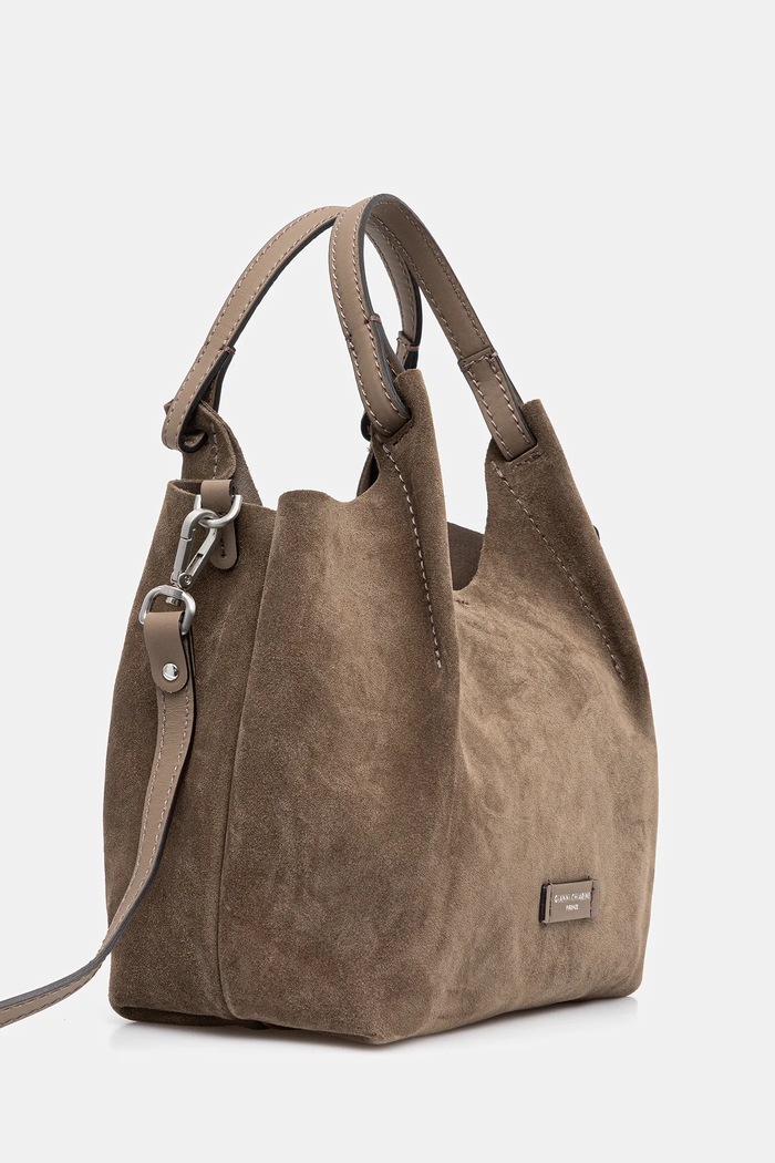 Accesorii Gianni Chiarini geantă de mână din piele întoarsă DUA BS.9779.CM verde