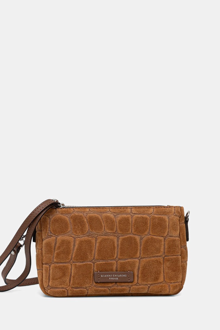 Gianni Chiarini geantă crossbody pentru femei din piele întoarsă NORA POUCH uni maro BS.10224.CM