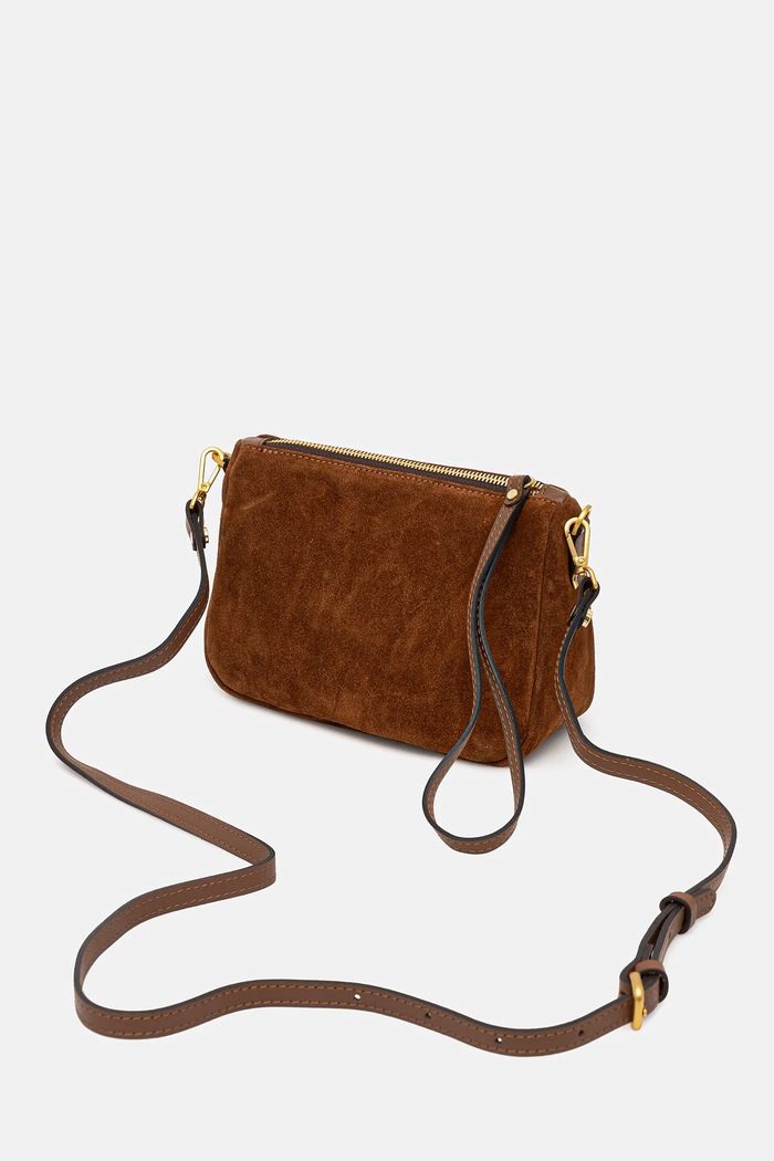 Accesorii Gianni Chiarini geantă de mână din piele întoarsă NORA POUCH BS.10224.CM maro