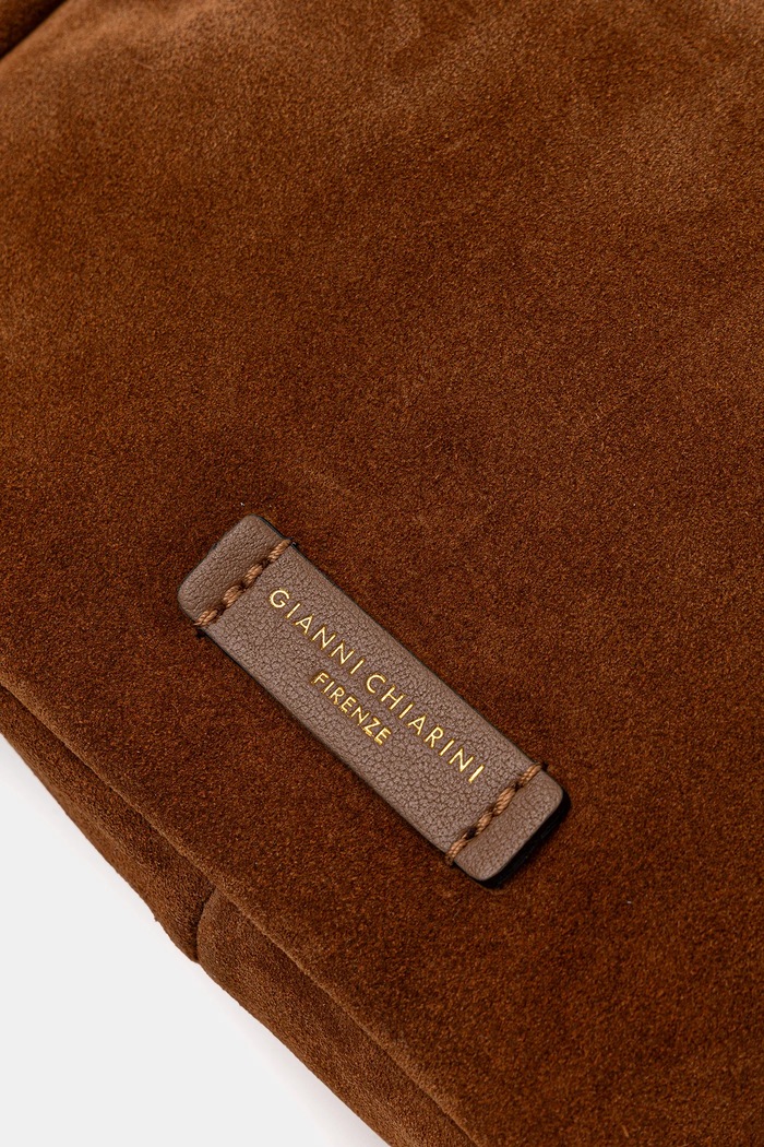 Gianni Chiarini geantă de mână din piele întoarsă NORA POUCH maro BS.10224.CM