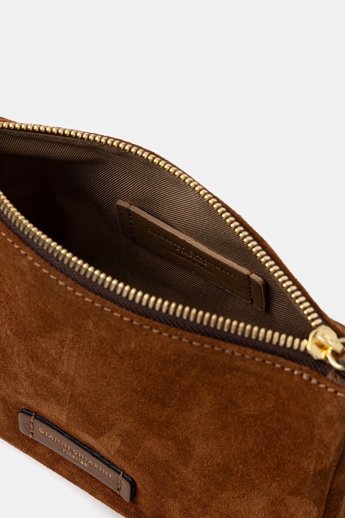 Gianni Chiarini geantă de mână din piele întoarsă NORA POUCH BS.10224.CM maro
