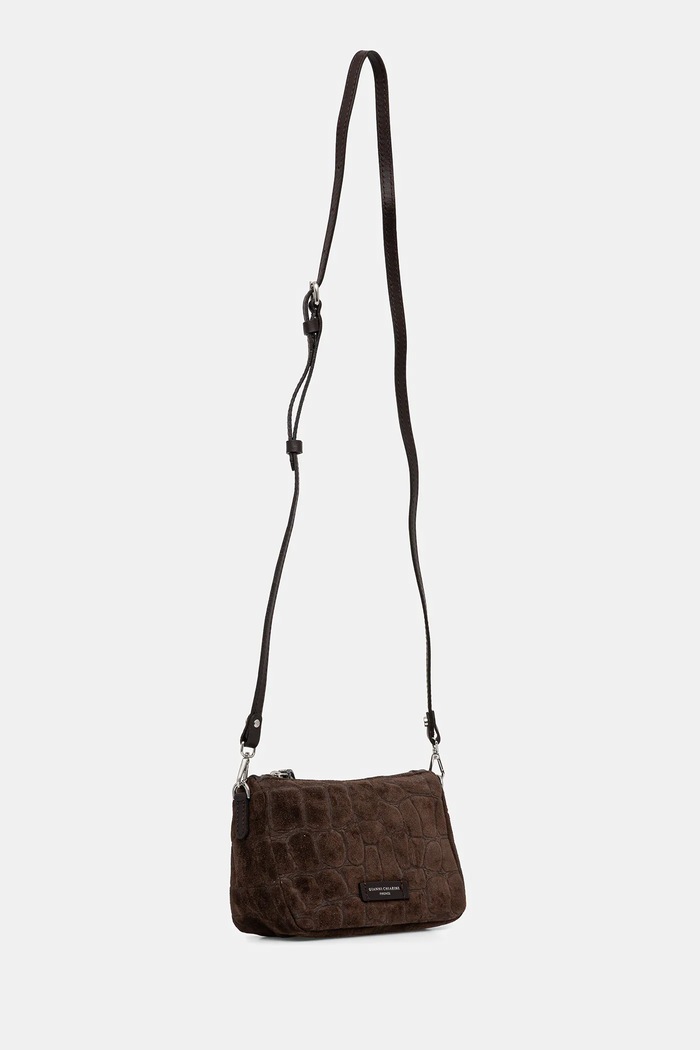 Gianni Chiarini Geantă crossbody pentru femei din piele întoarsă NORA POUCH BS.10224.CM maro AW25