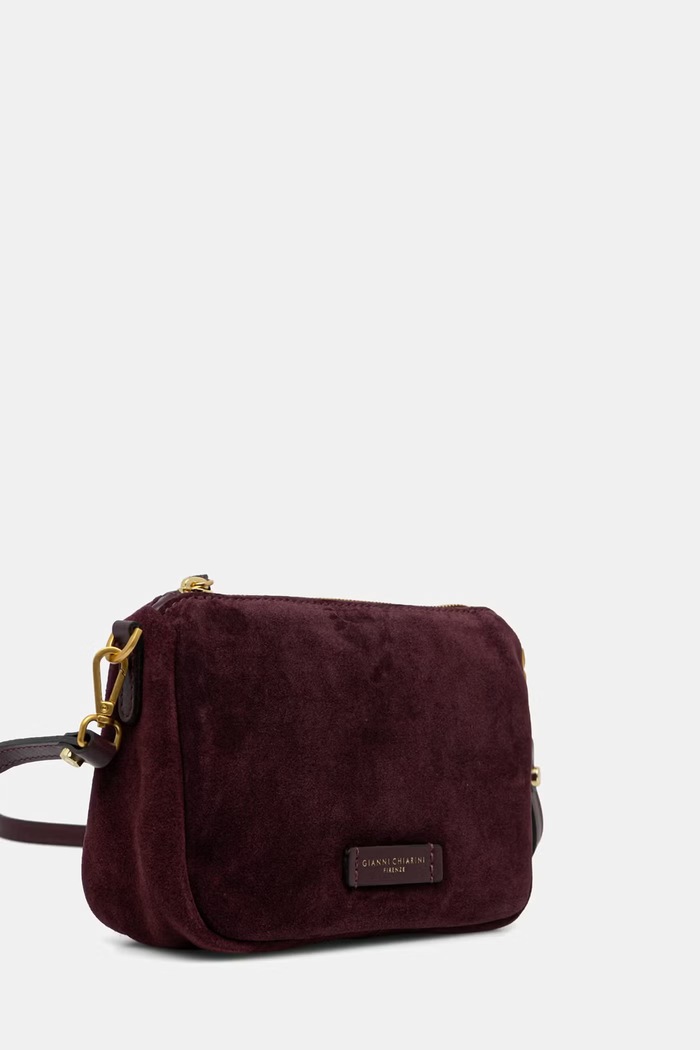 Gianni Chiarini torebka crossbody damska zamszowa NORA POUCH BS.10224.CM bordowy AW25