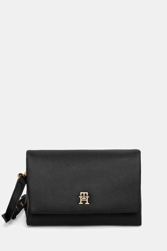 Kabelka Tommy Hilfiger nášivka čierna AW0AW17698