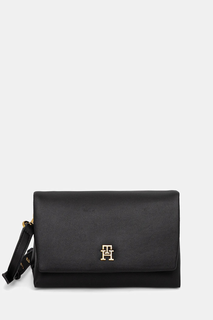 Kabelka Tommy Hilfiger nášivka čierna AW0AW17698