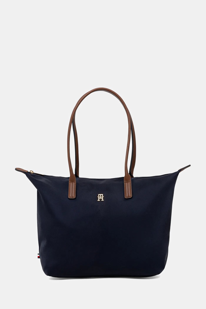 Tommy Hilfiger torebka shopper damska skóra licowa granatowy AW0AW17711