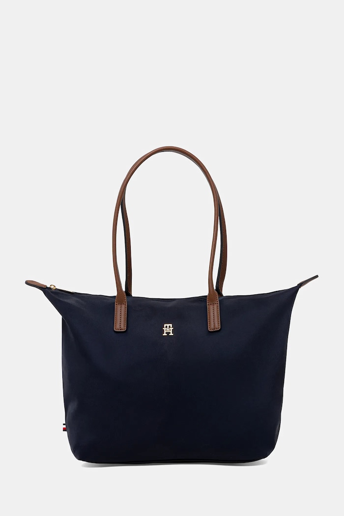Tommy Hilfiger torebka shopper damska skóra licowa granatowy AW0AW17711