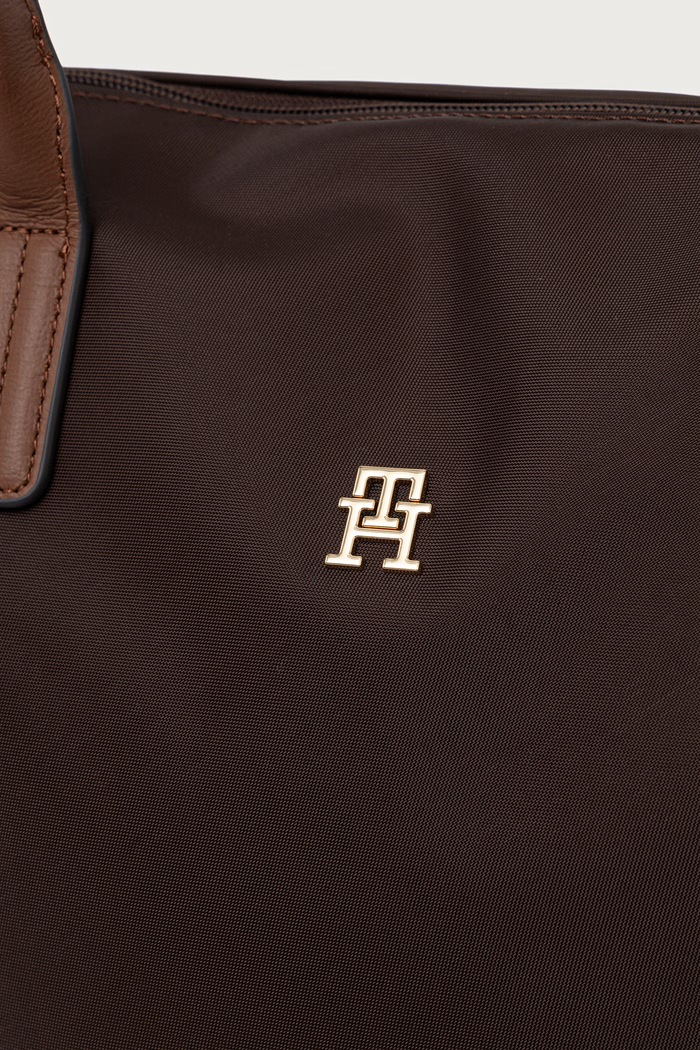 Torebka shopper damska Tommy Hilfiger AW0AW17711 brązowy