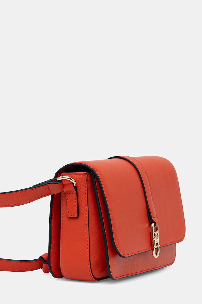 Tommy Hilfiger listonoszka damska z imitacji skóry AW0AW17723 pomarańczowy SS26