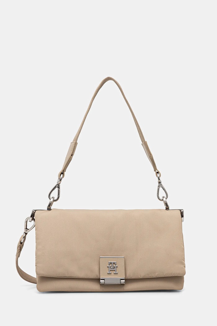 Kabelka Tommy Hilfiger jednofarebný béžová AW0AW17725