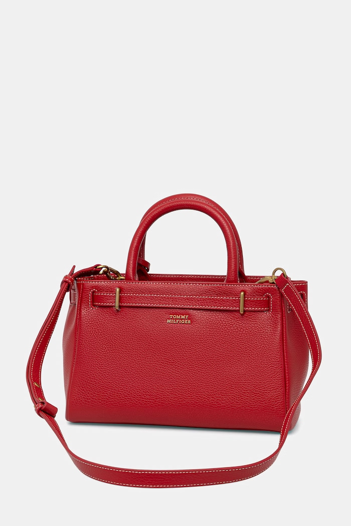 Accesorii Tommy Hilfiger tote bag pentru femei, din piele AW0AW17926 rosu