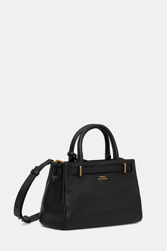 Tommy Hilfiger Borsa tote da donna in pelle AW0AW17926 nero SS26