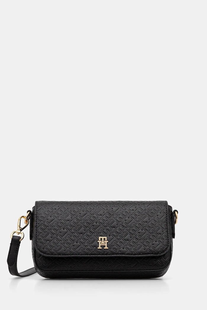 Kabelka Tommy Hilfiger jednofarebný čierna AW0AW18002